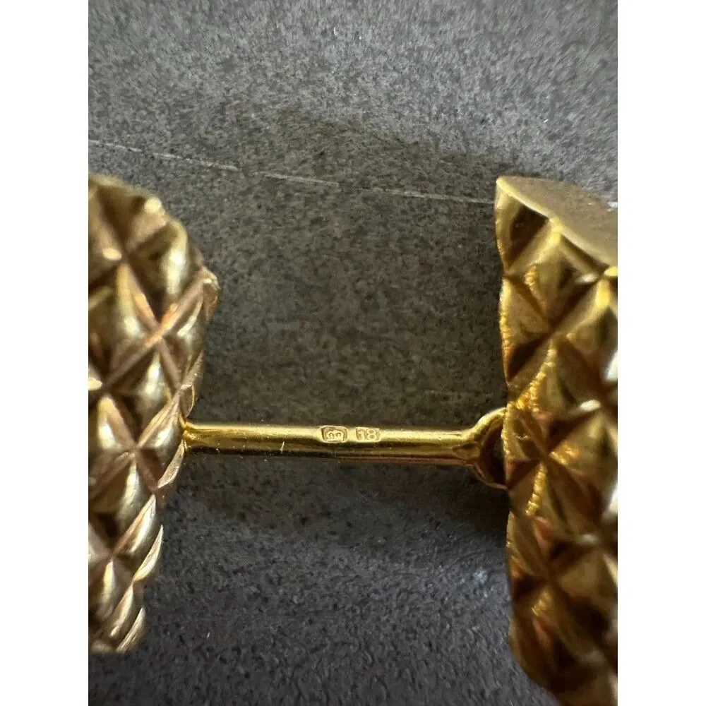 Vintage European 18k Solid Gold Mens Cufflinks